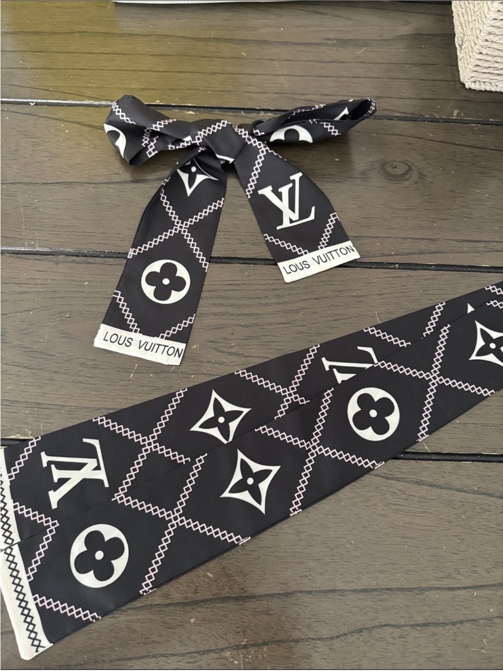 Black & White Logo Twilly Hair Scarf